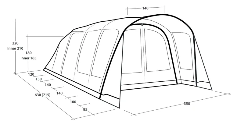 Outwell Hayward Lake 5ATC Inflatable Tent Package - DEMO MODEL-2